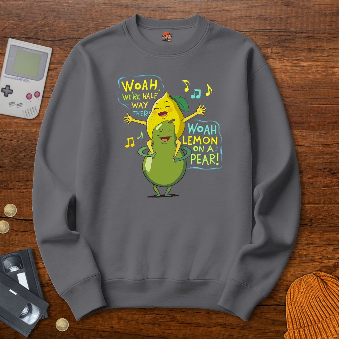 Printify Sweatshirt S / Graphite Heather Lemon on a Pear - Sweatshirt