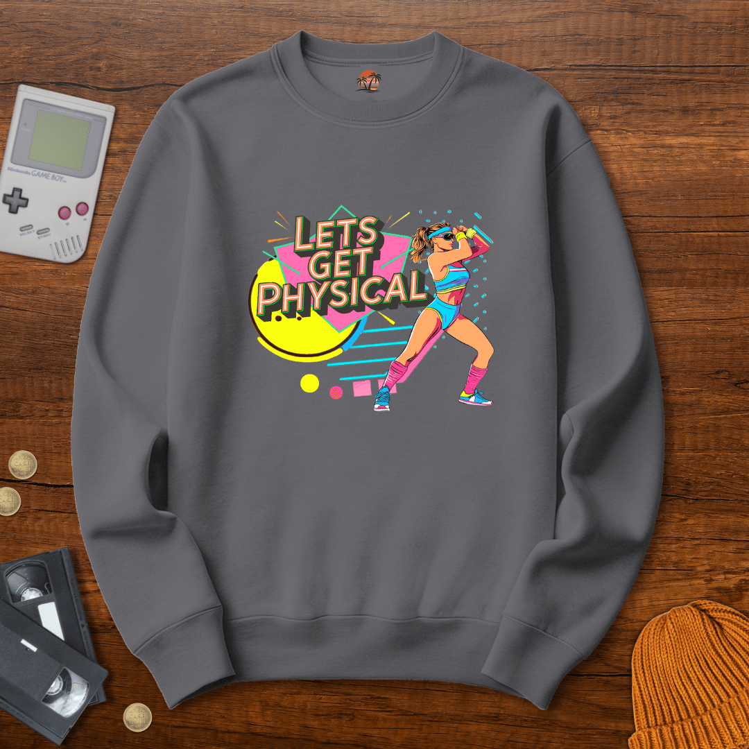 Printify Sweatshirt S / Graphite Heather Lets Get Physical - Sweatshirt