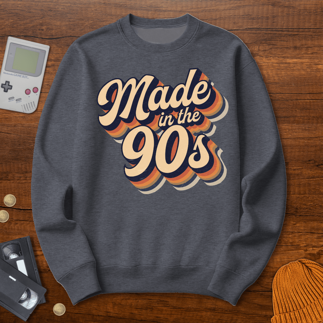 Printify Sweatshirt S / Graphite Heather Made in the 90s - Sweatshirt