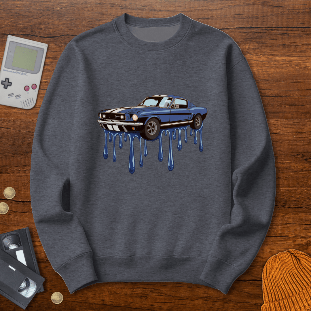 Printify Sweatshirt S / Graphite Heather Muscle Car - Sweatshirt