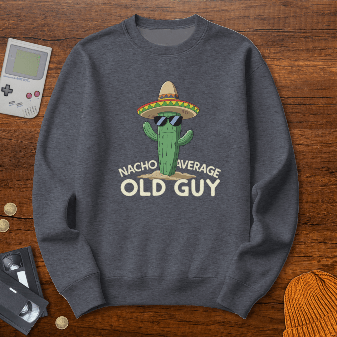 Printify Sweatshirt S / Graphite Heather Nacho Average Old Guy - Sweatshirt