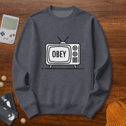 Printify Sweatshirt S / Graphite Heather Obey - Sweatshirt