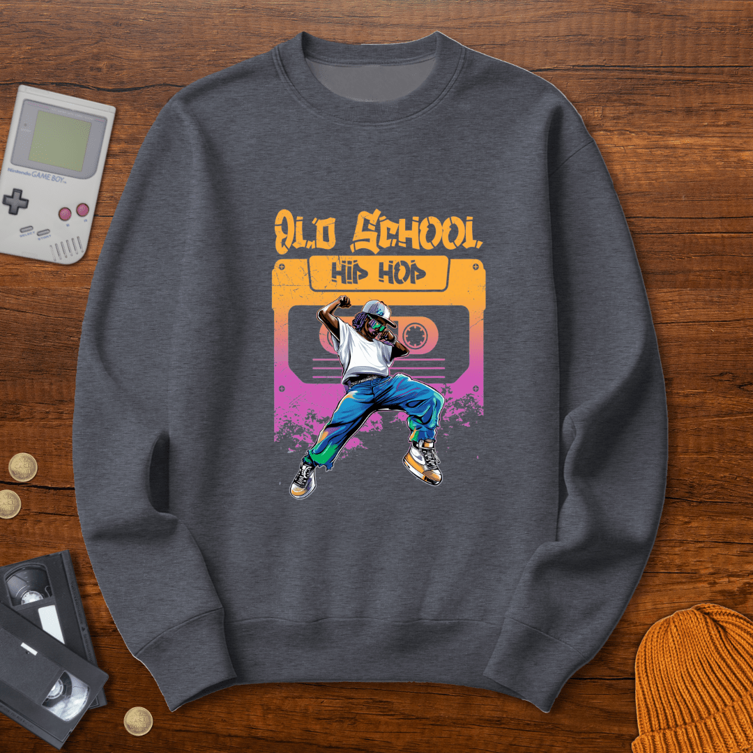 Printify Sweatshirt S / Graphite Heather Old School HipHop - Sweatshirt