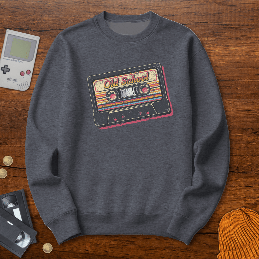 Printify Sweatshirt S / Graphite Heather Old School - Sweatshirt
