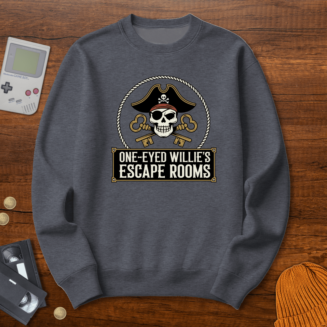 Printify Sweatshirt S / Graphite Heather One Eyed Willie - Sweatshirt
