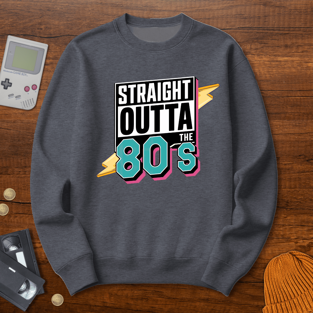 Printify Sweatshirt S / Graphite Heather Outta the 80s - Sweatshirt