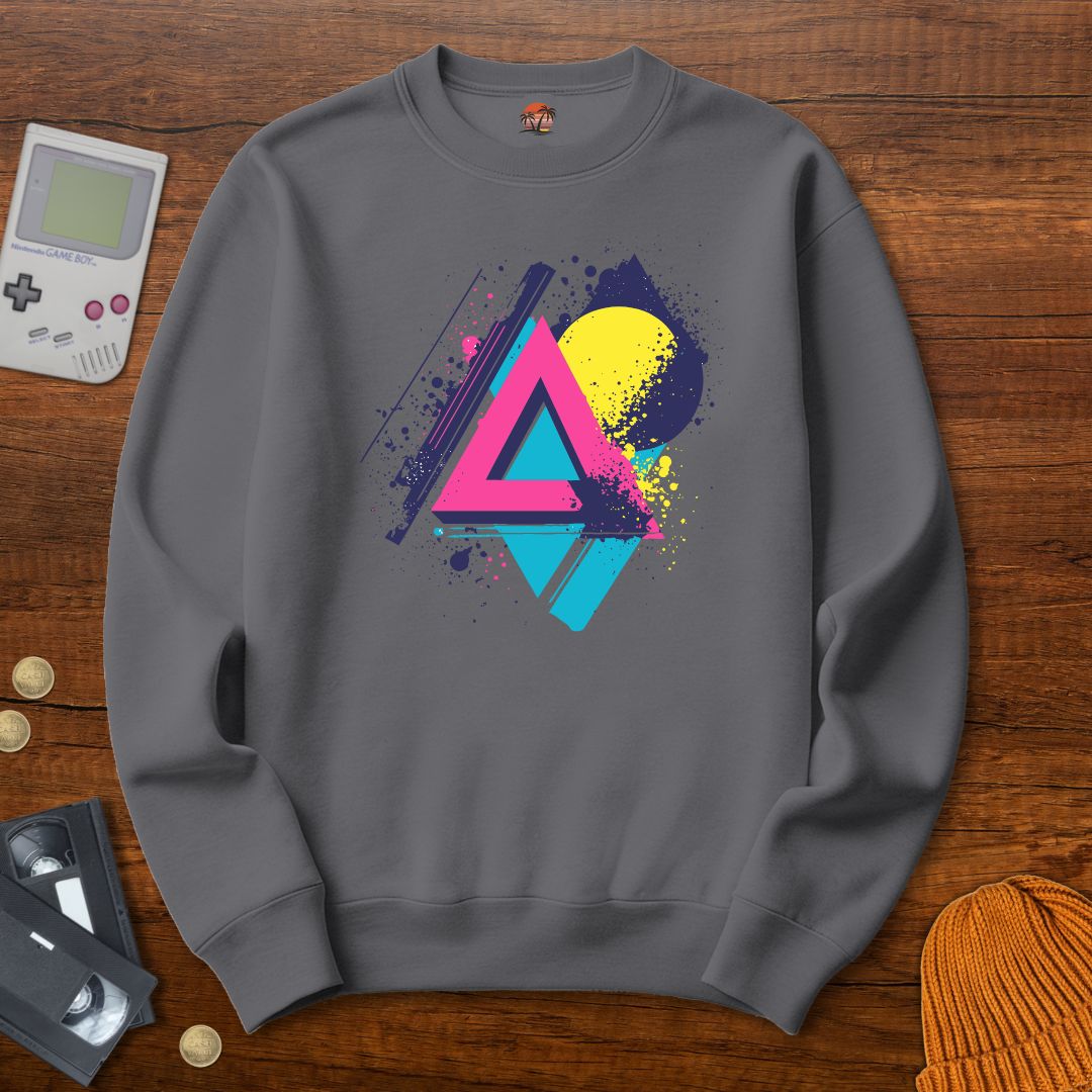 Printify Sweatshirt S / Graphite Heather Retro Abstract - Sweatshirt