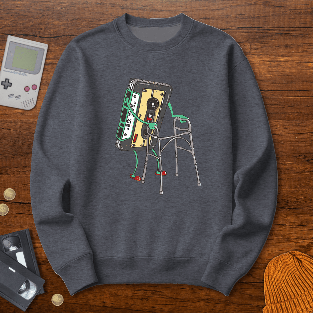 Printify Sweatshirt S / Graphite Heather Retro Cassette- Sweatshirt