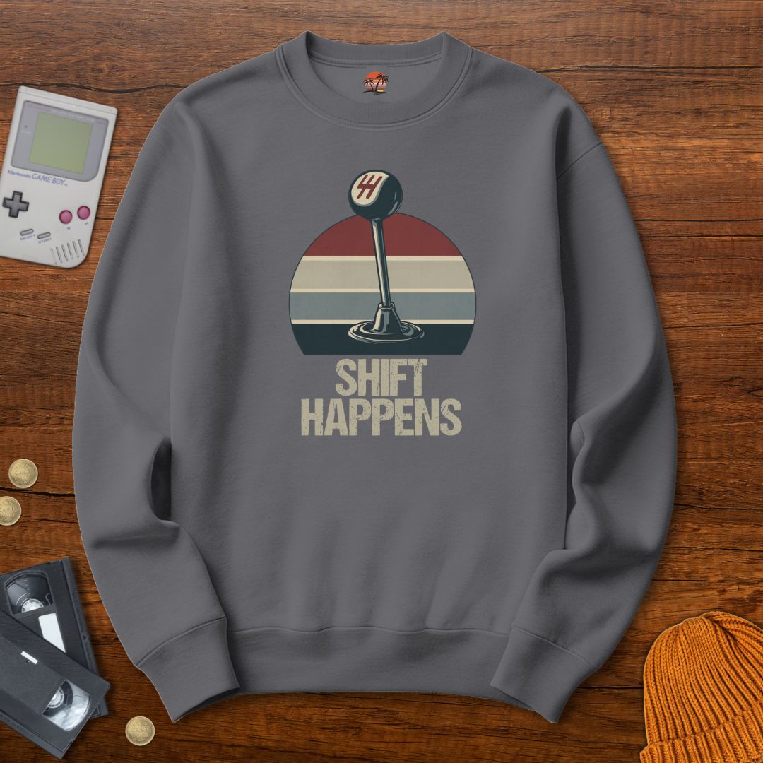 Printify Sweatshirt S / Graphite Heather Shift Happens - Sweatshirt