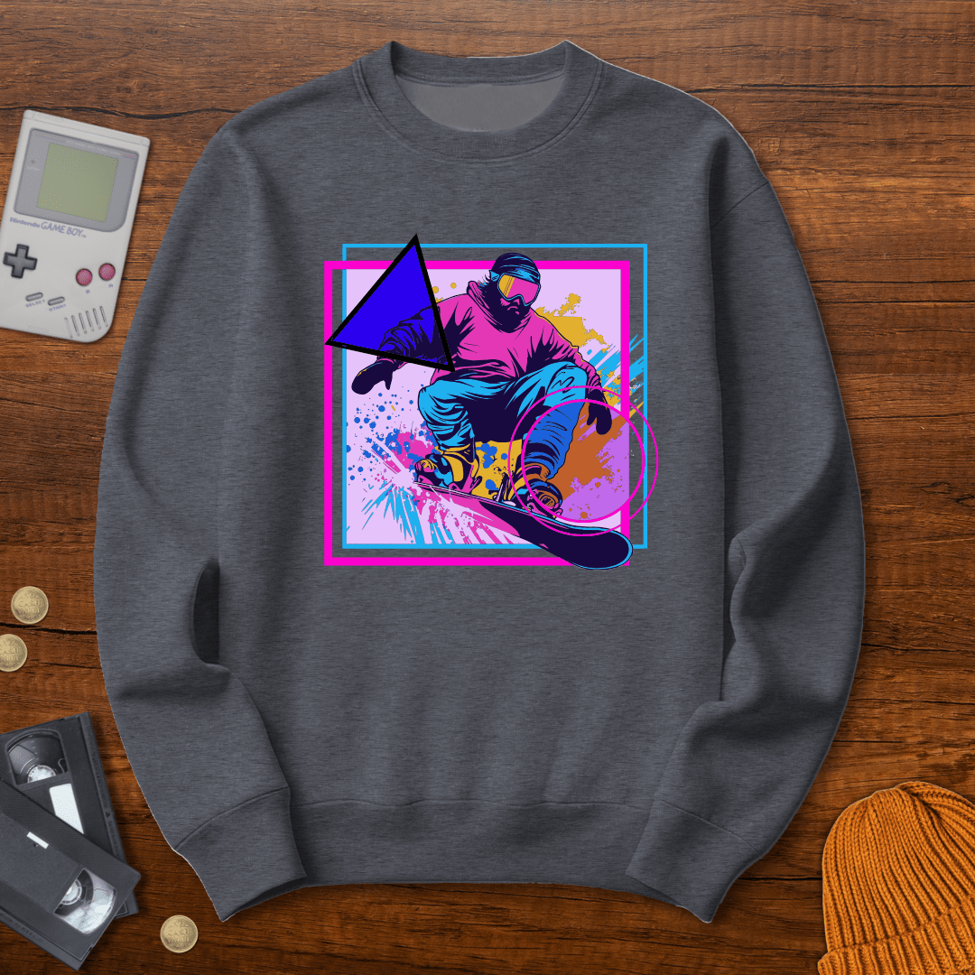 Printify Sweatshirt S / Graphite Heather Snowboarder - Sweatshirt