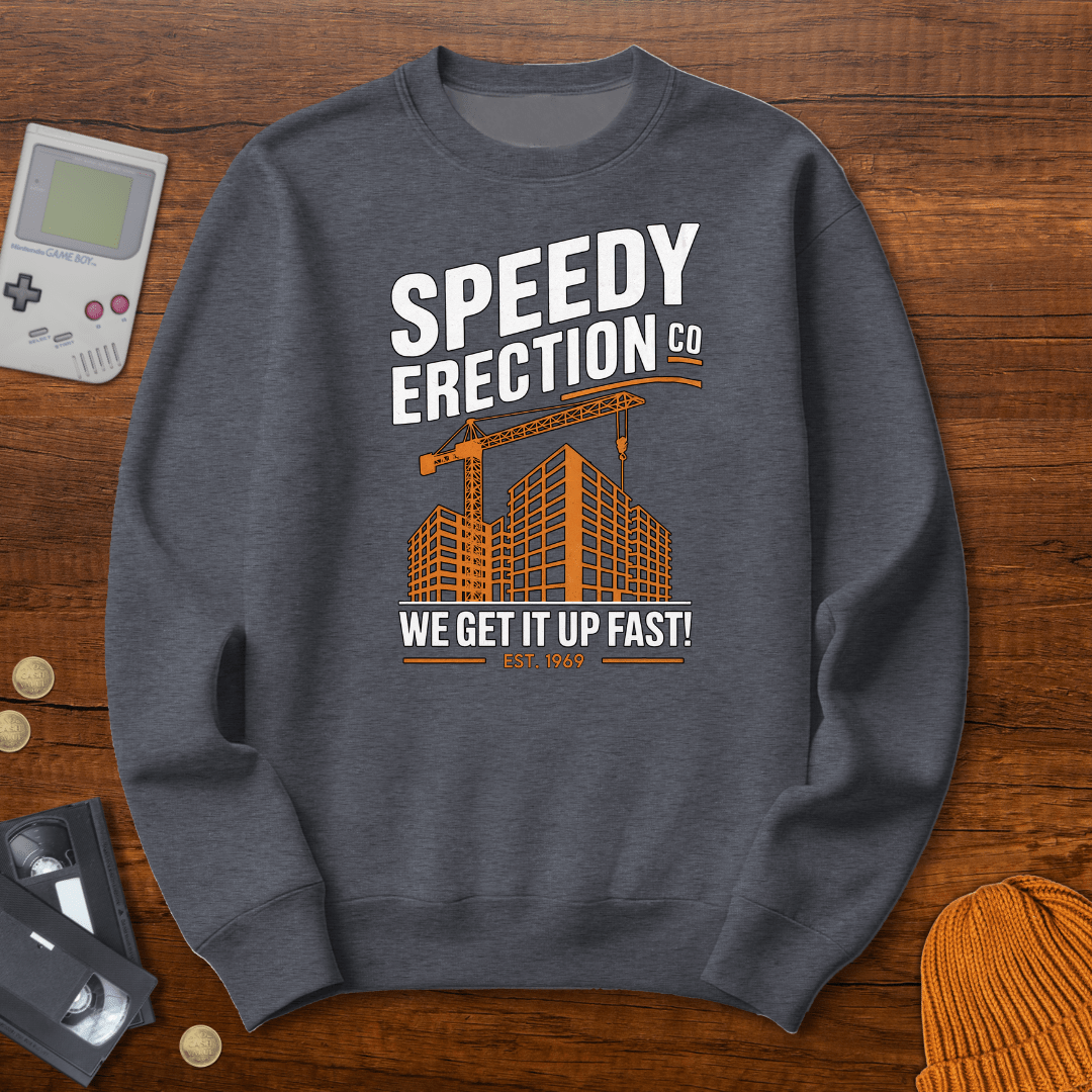 Printify Sweatshirt S / Graphite Heather Speedy Erection - Sweatshirt
