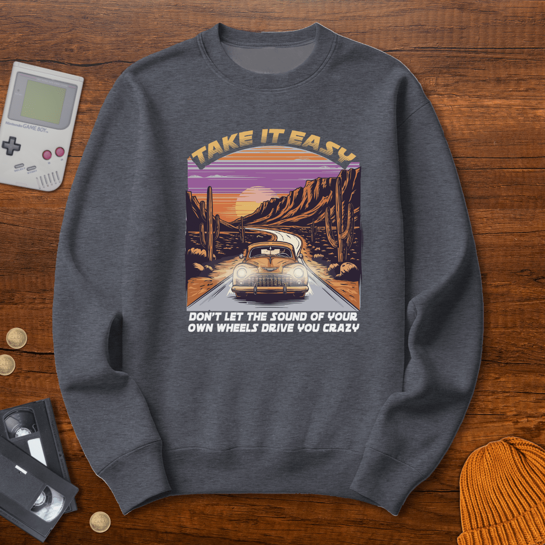 Printify Sweatshirt S / Graphite Heather Take it easy - Sweatshirt