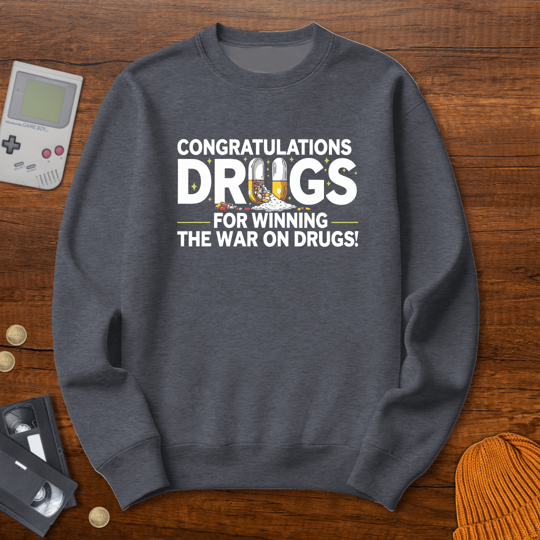 Printify Sweatshirt S / Graphite Heather War on Drugs - Sweatshirt