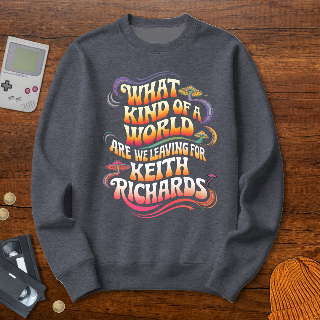 Printify Sweatshirt S / Graphite Heather What kind of world - Sweatshirt