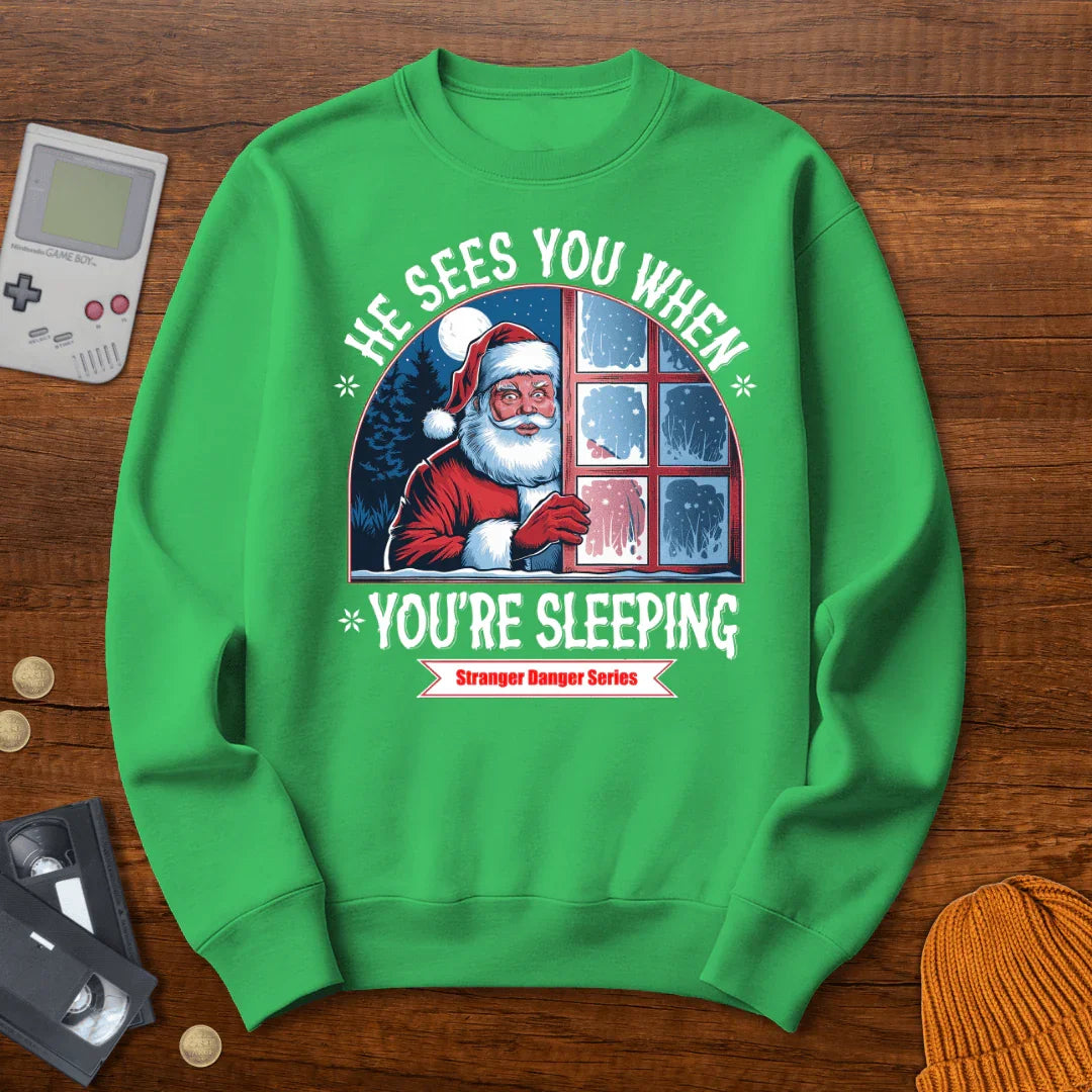 He Sees You When You're Sleeping - Sweatshirt - Throwback Paradise