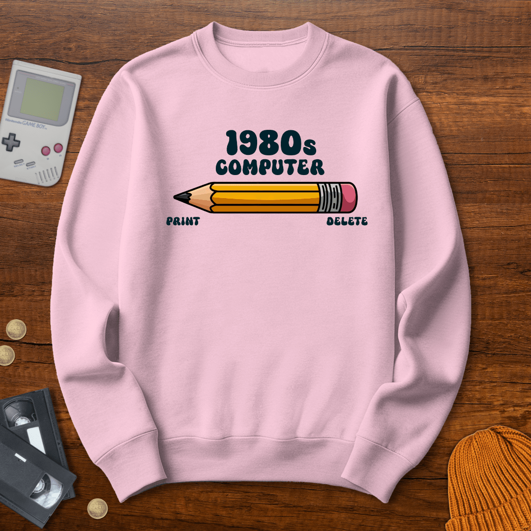Printify Sweatshirt S / Light Pink 1980s Computer- Sweatshirt