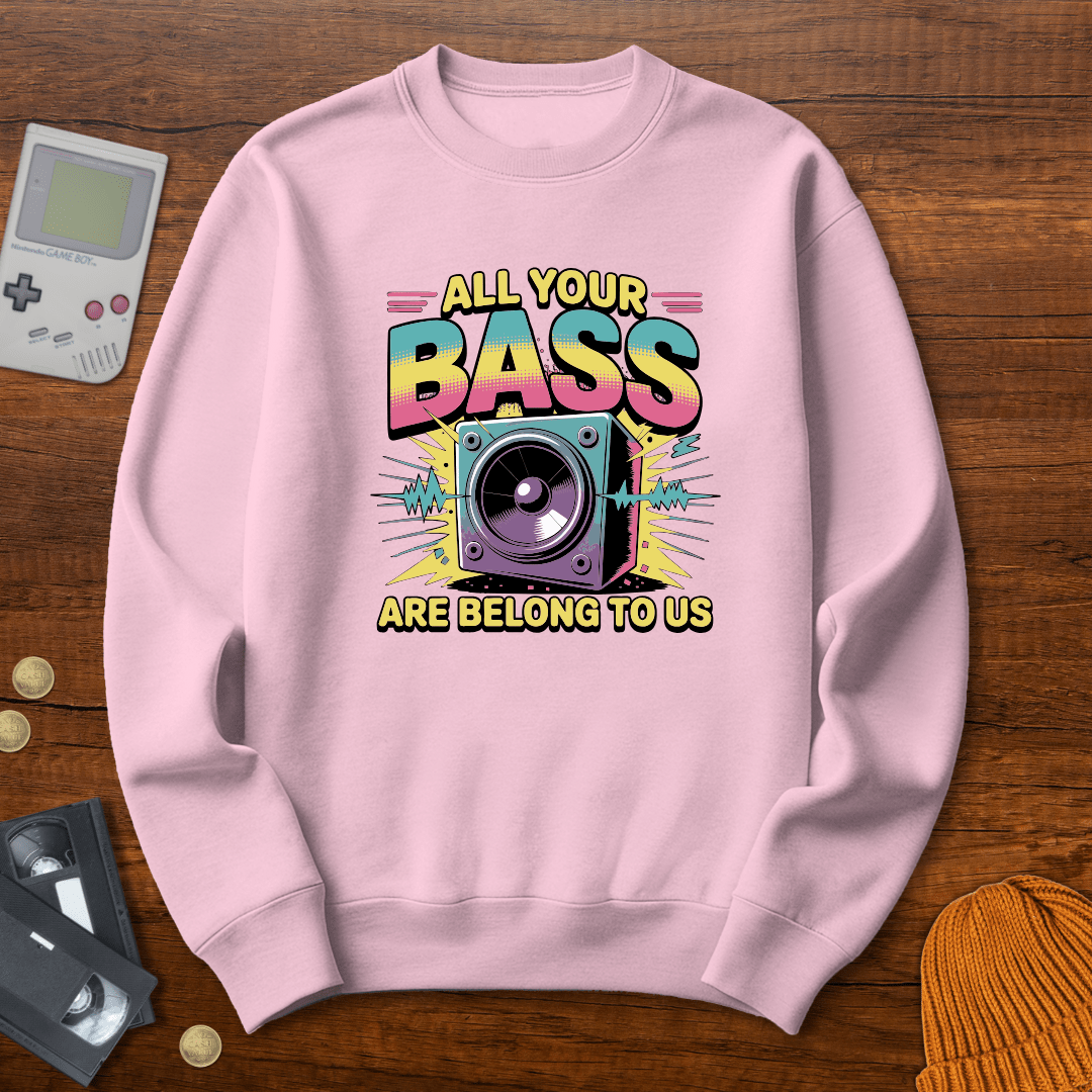 Printify Sweatshirt S / Light Pink All your bass - Sweatshirt