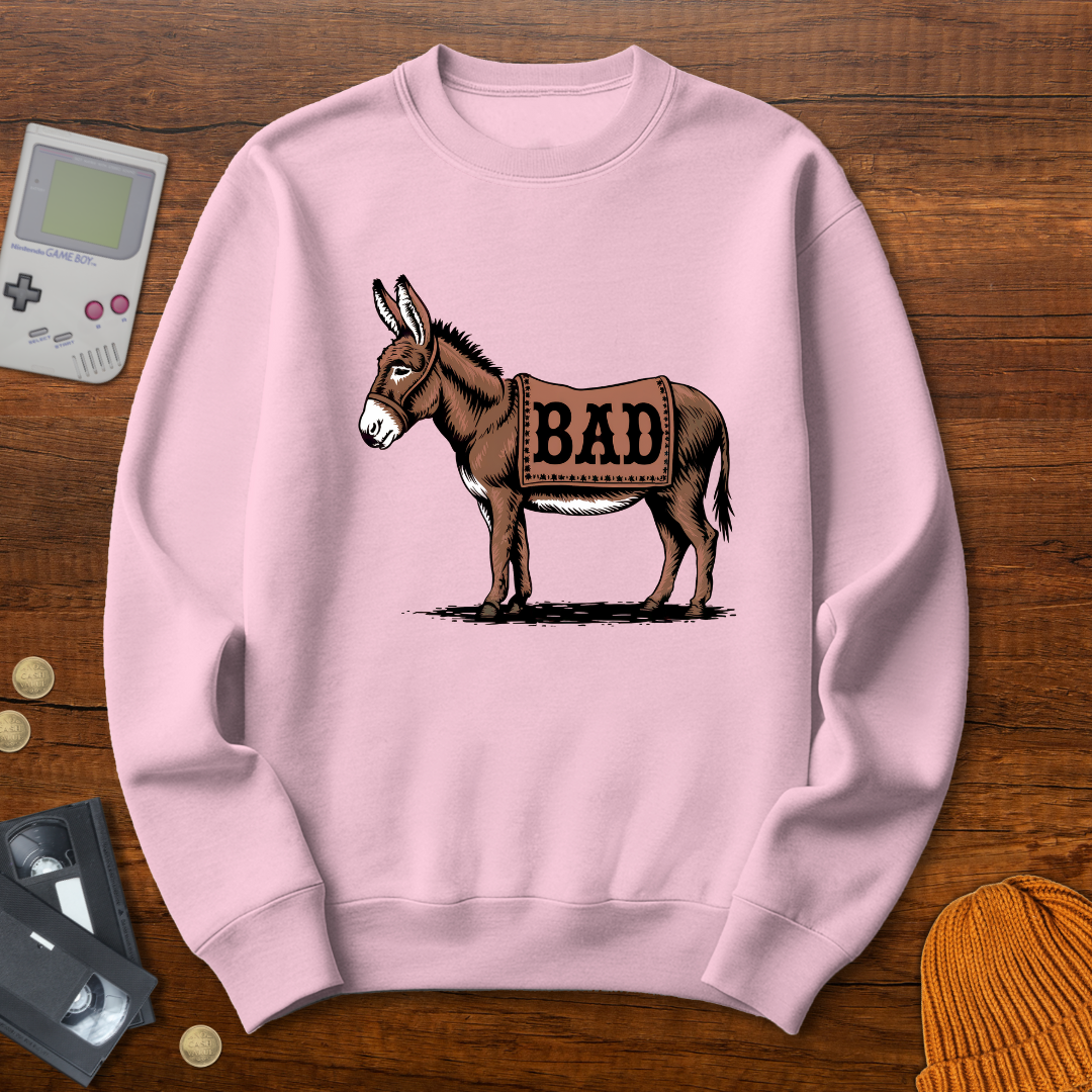 Printify Sweatshirt S / Light Pink Bad Ass - Sweatshirt