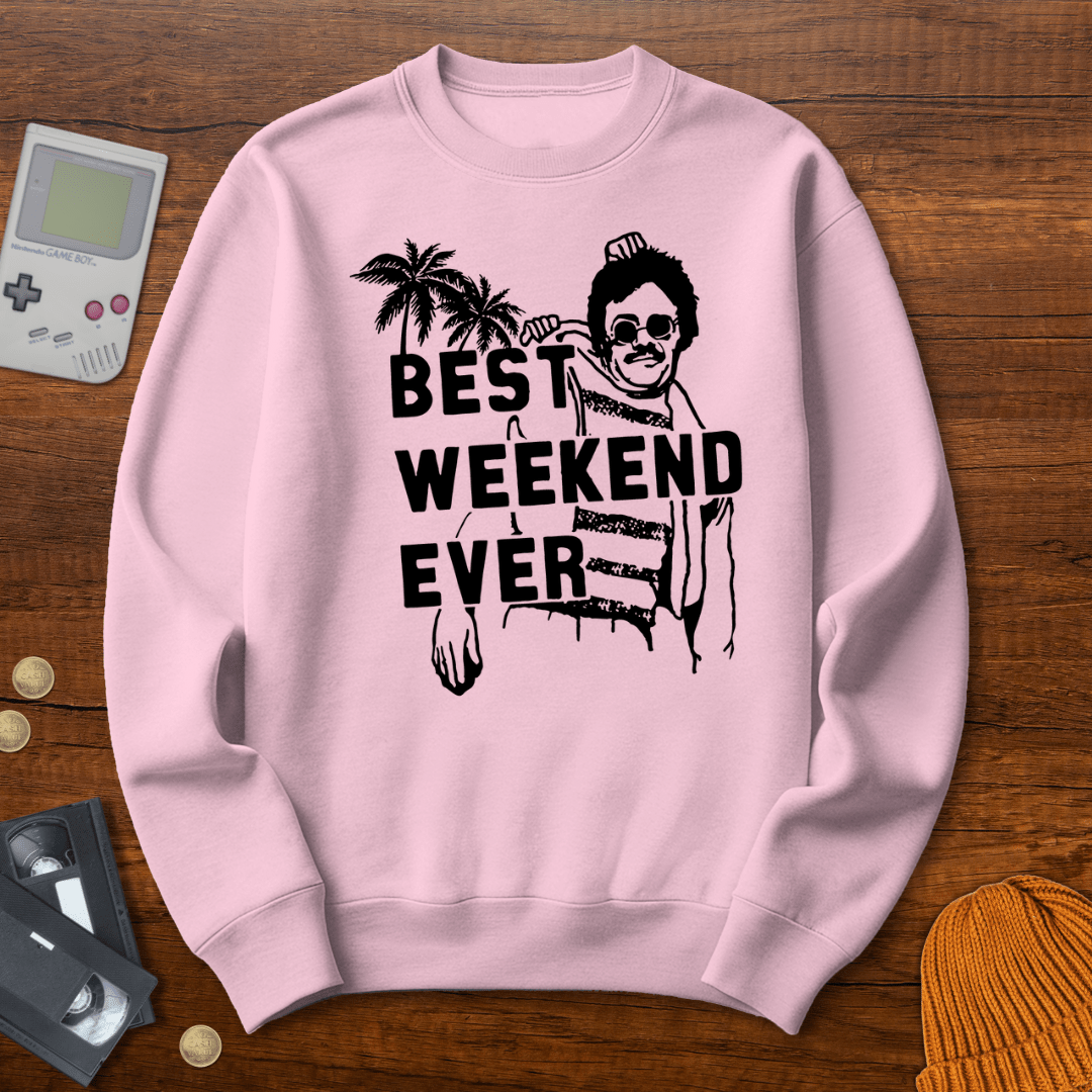 Printify Sweatshirt S / Light Pink Best Weekend Ever- Sweatshirt