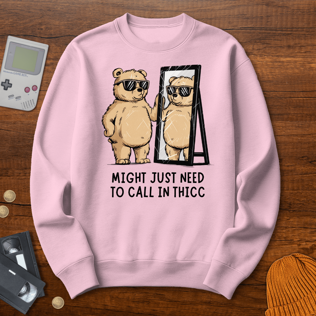 Printify Sweatshirt S / Light Pink Call in thicc - Sweatshirt