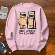 Printify Sweatshirt S / Light Pink Call in thicc - Sweatshirt