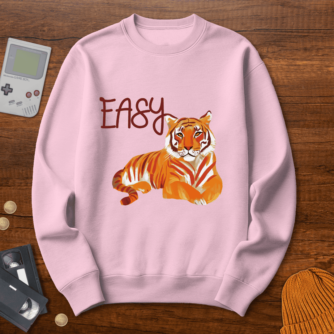 Printify Sweatshirt S / Light Pink Easy Tiger - Sweatshirt