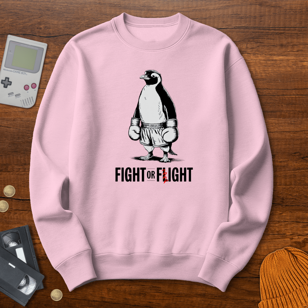 Printify Sweatshirt S / Light Pink Fight or Flight - Sweatshirt