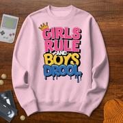 Printify Sweatshirt S / Light Pink Girls Rule - Sweatshirt