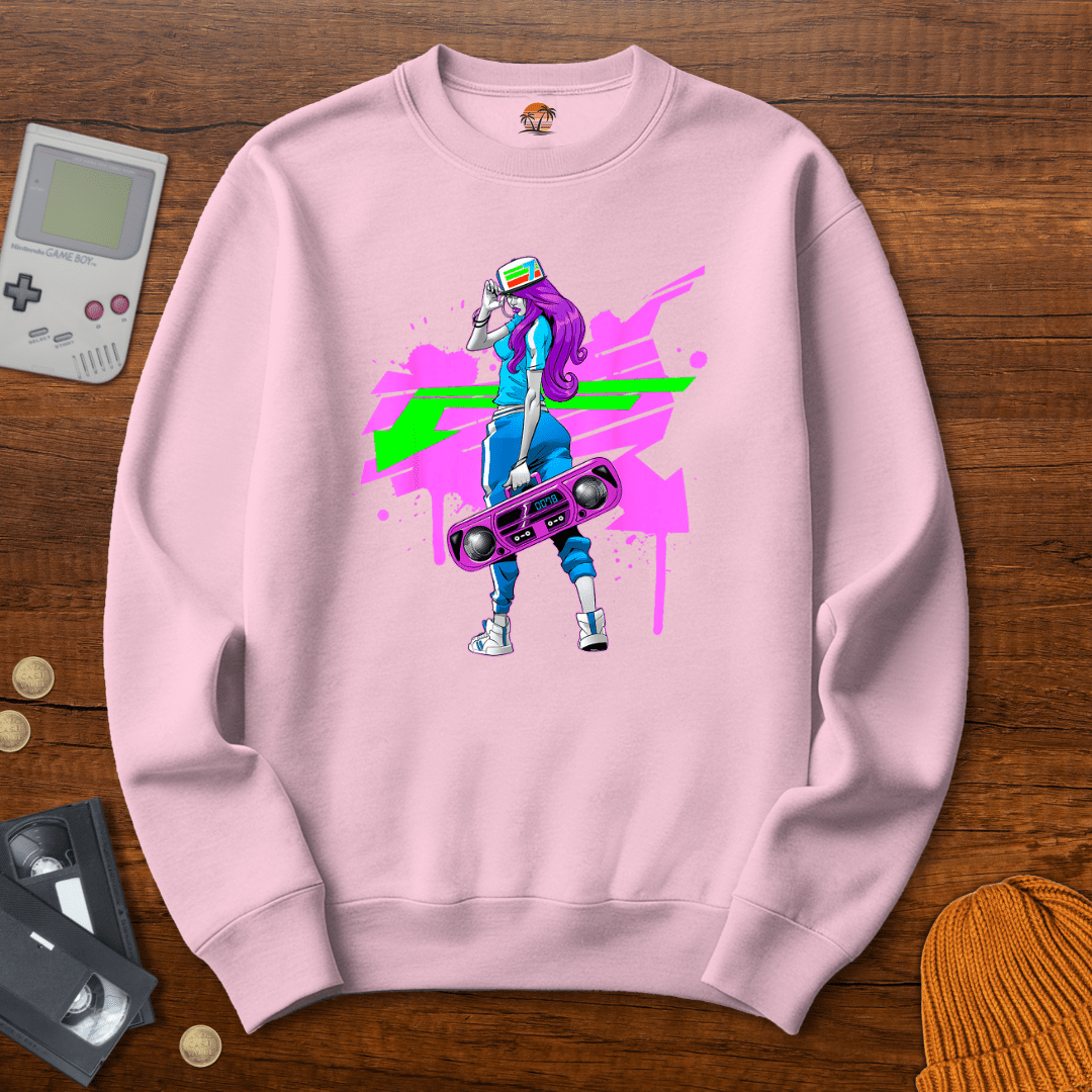 Printify Sweatshirt S / Light Pink Graffit Girl - Sweatshirt