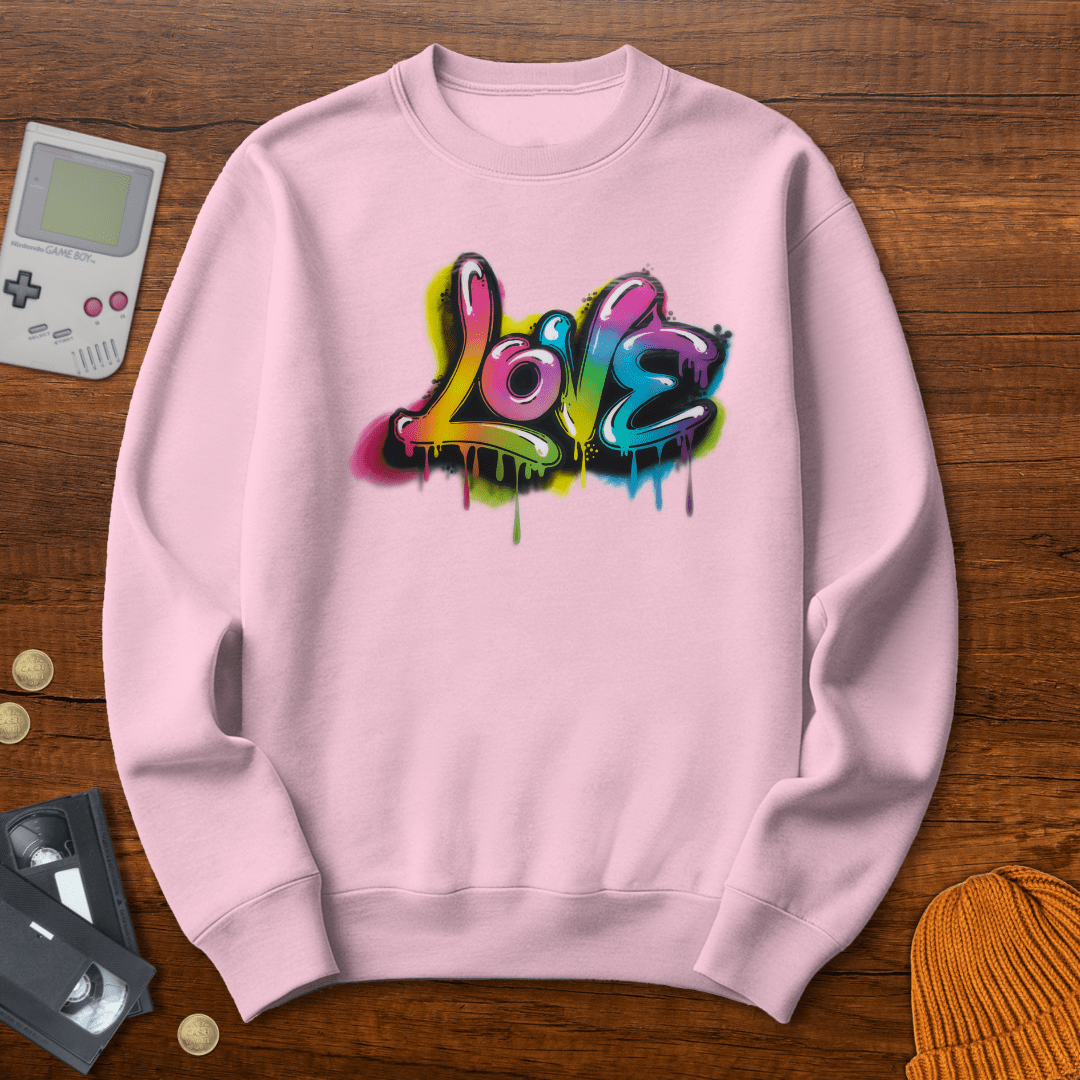 Printify Sweatshirt S / Light Pink Graffiti Love - Sweatshirt