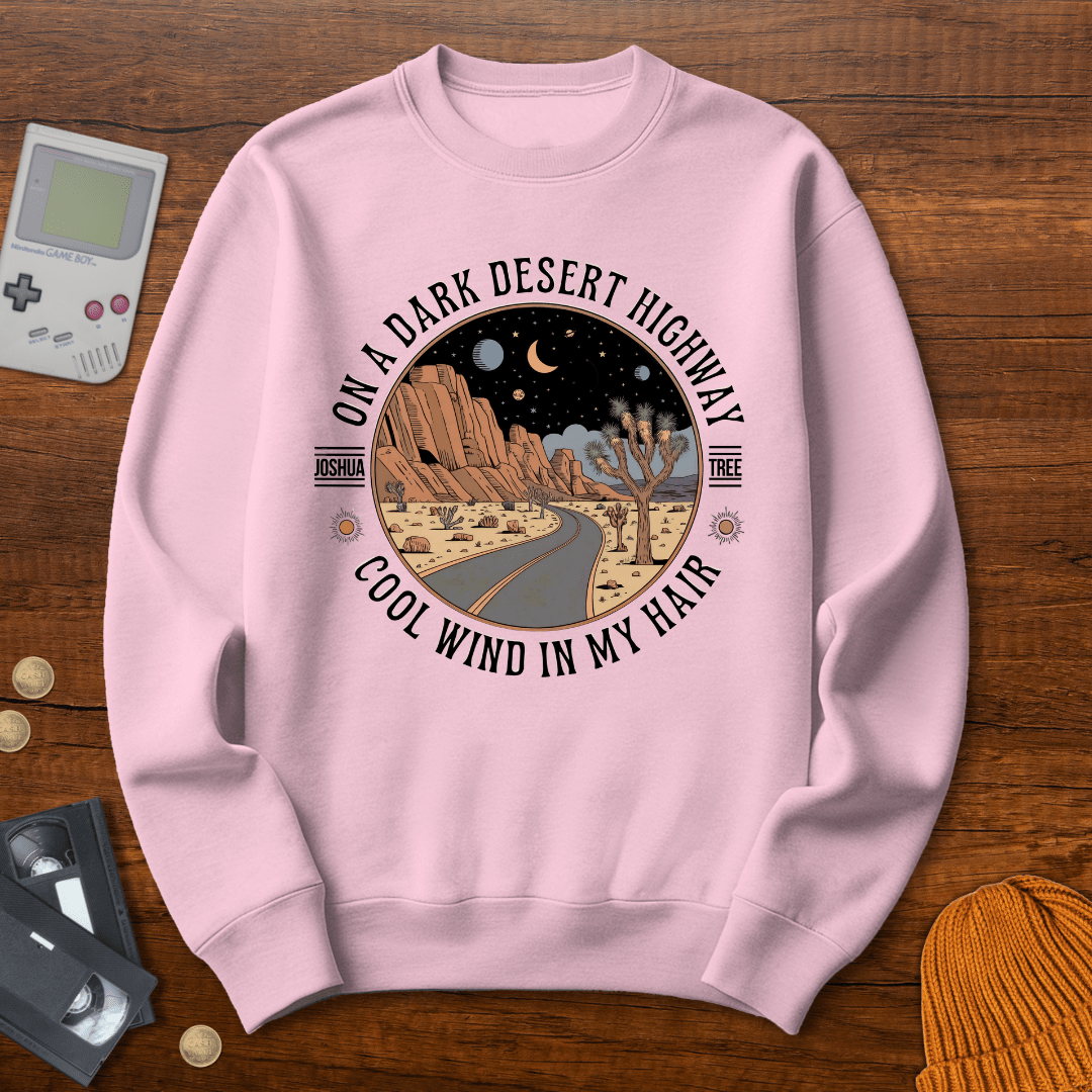 Printify Sweatshirt S / Light Pink Joshua Tree Hwy - Sweatshirt