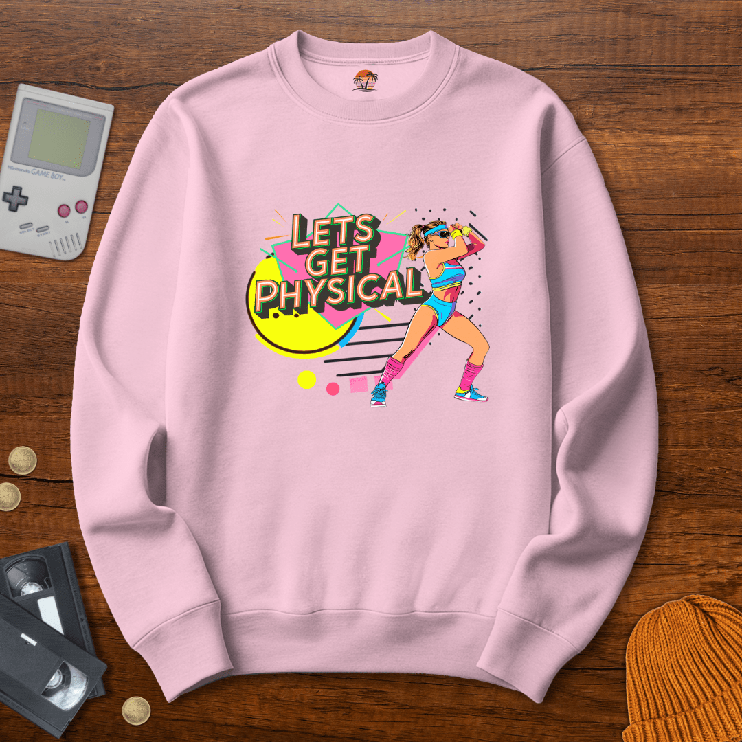 Printify Sweatshirt S / Light Pink Lets Get Physical - Sweatshirt