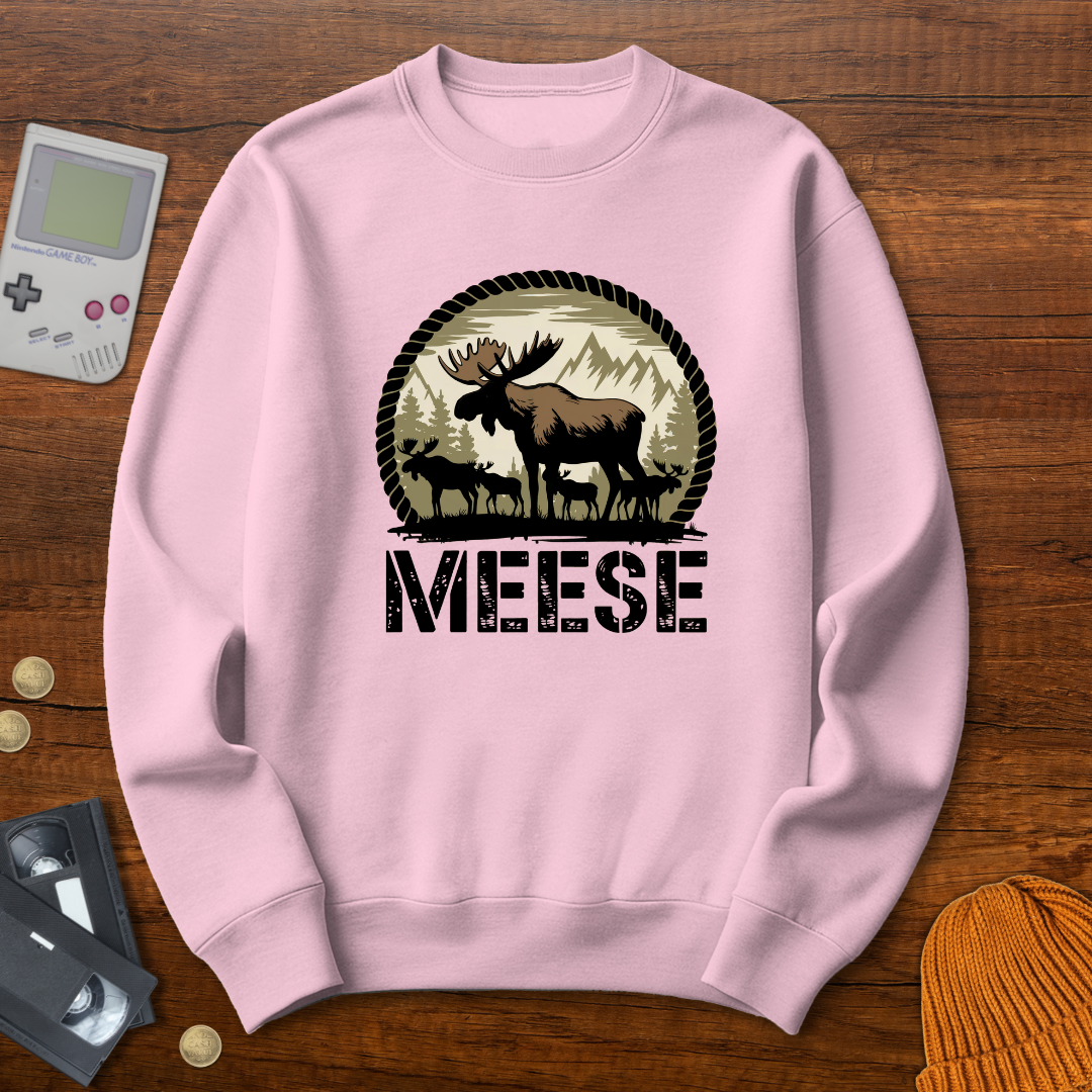 Printify Sweatshirt S / Light Pink Meese - Sweatshirt