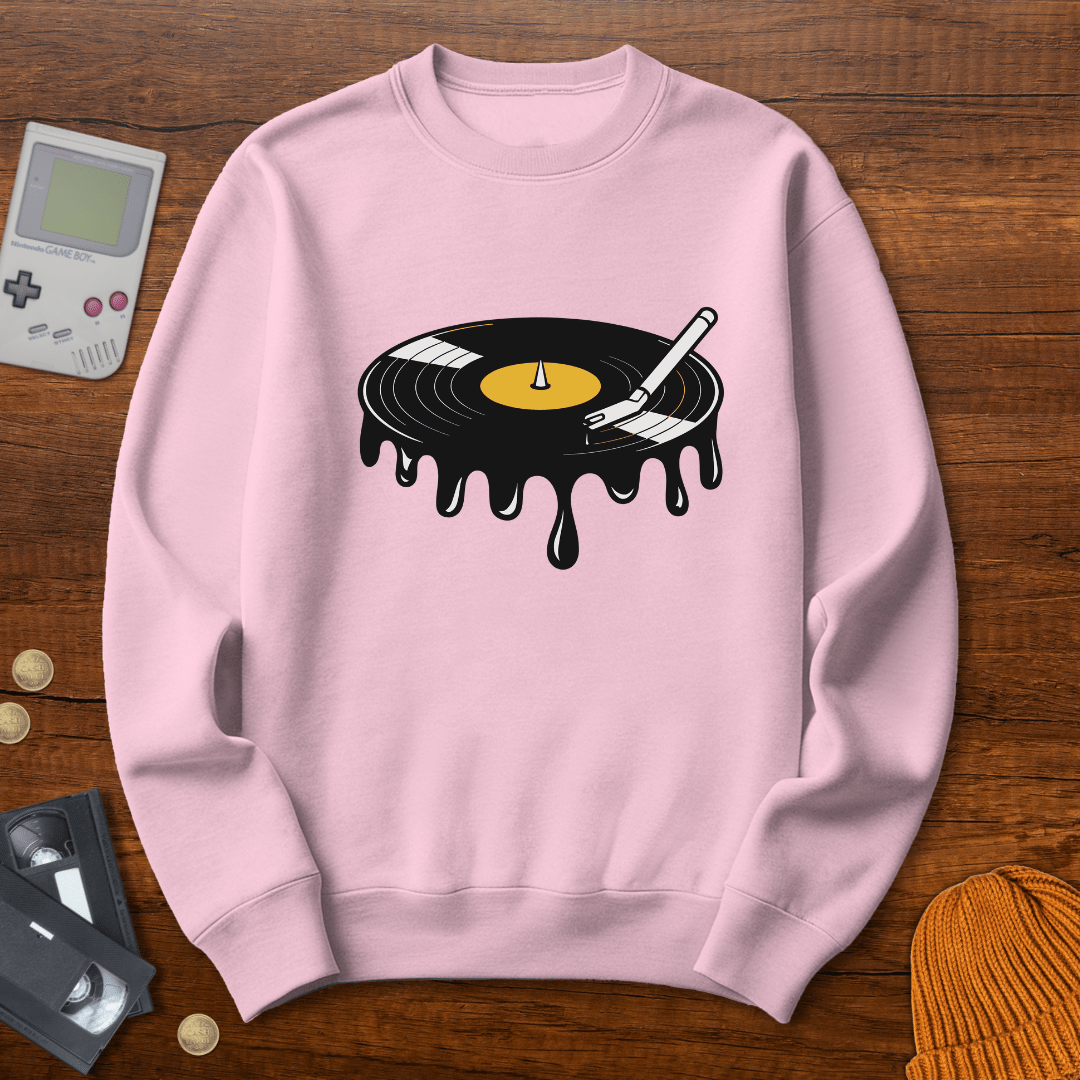 Printify Sweatshirt S / Light Pink Melted Record - Sweatshirt