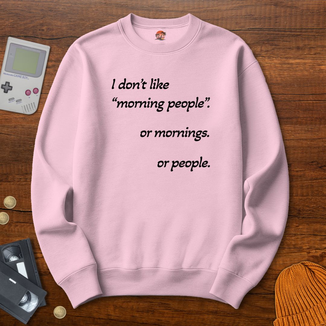 Printify Sweatshirt S / Light Pink Morning People - Sweatshirt