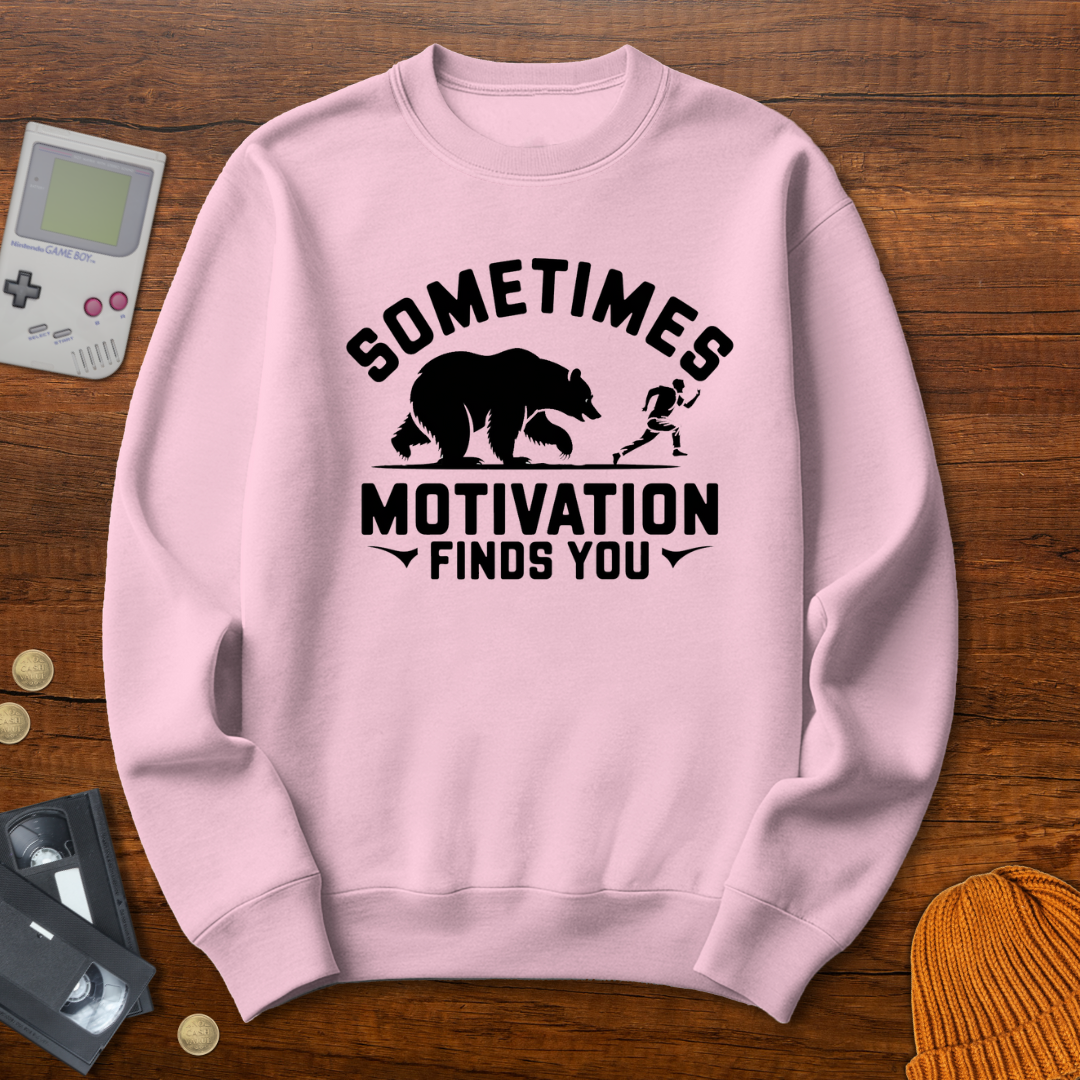 Printify Sweatshirt S / Light Pink Motivation Finds You - Sweatshirt