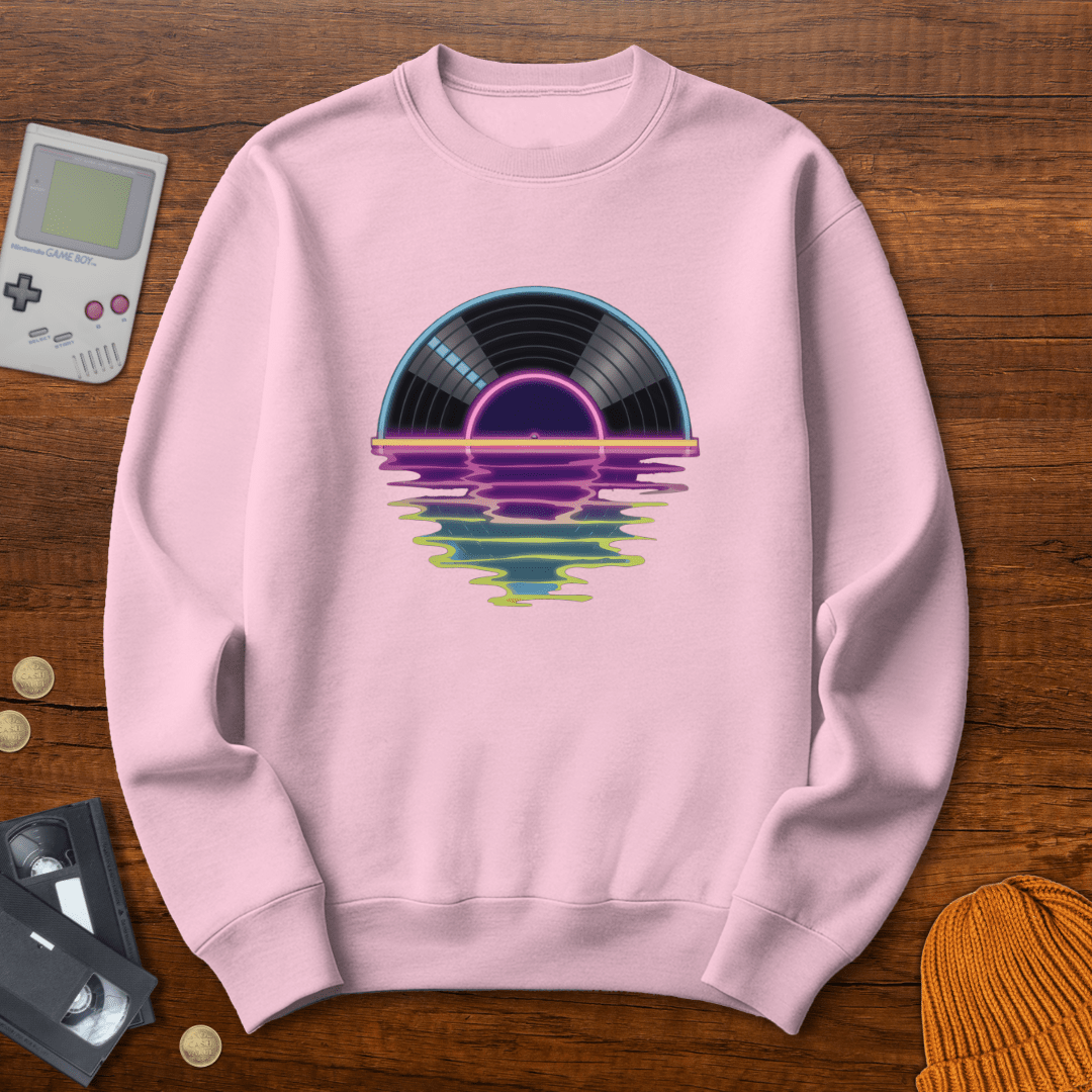 Printify Sweatshirt S / Light Pink Record Sunrise - Sweatshirt