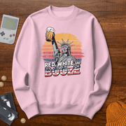 Printify Sweatshirt S / Light Pink Red White Booze - Sweatshirt