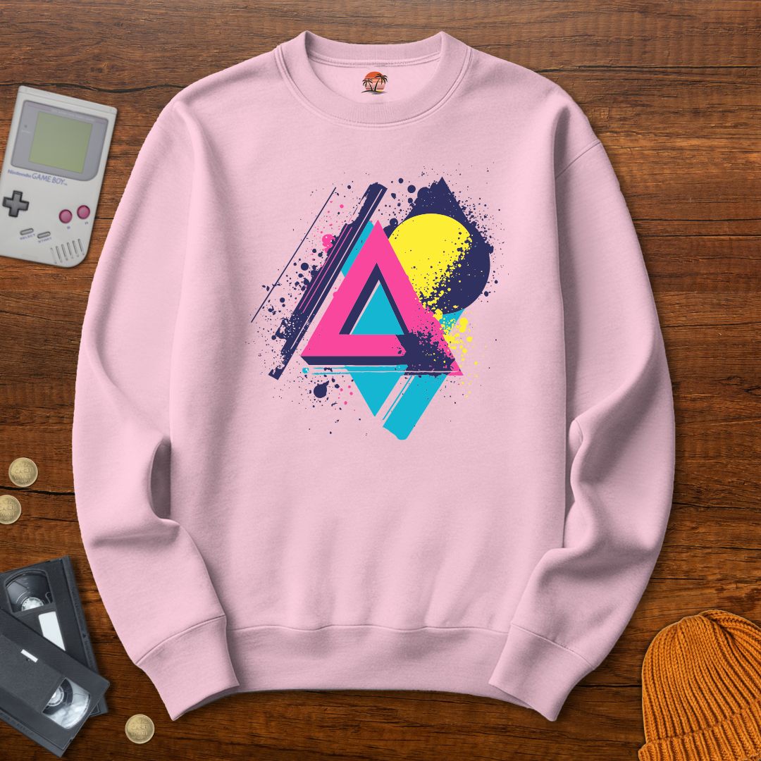Printify Sweatshirt S / Light Pink Retro Abstract - Sweatshirt