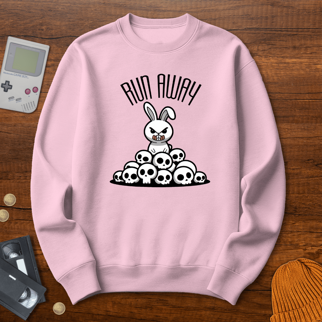 Printify Sweatshirt S / Light Pink Run Away - Sweatshirt