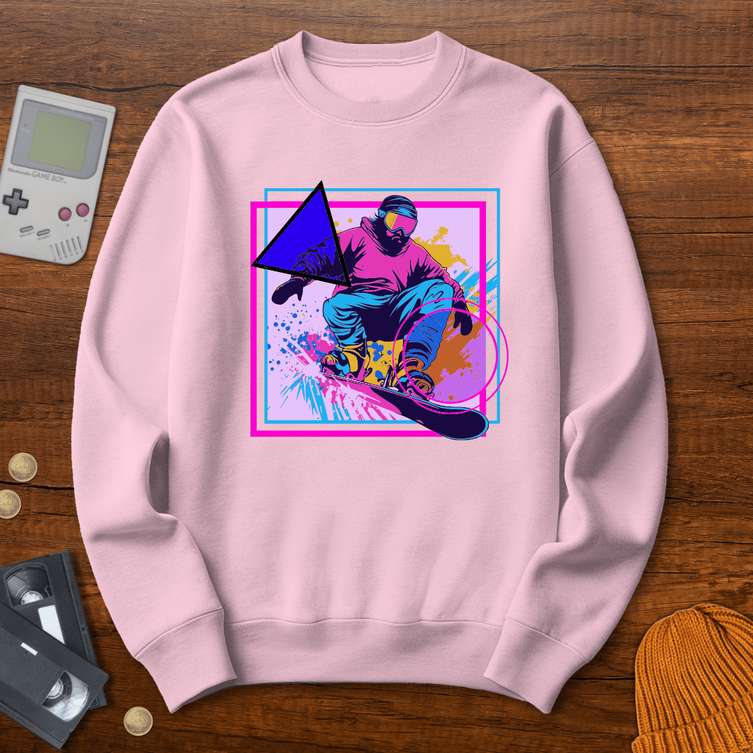 Printify Sweatshirt S / Light Pink Snowboarder - Sweatshirt