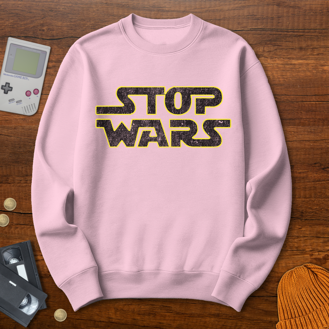 Printify Sweatshirt S / Light Pink Stop Wars - Sweatshirt