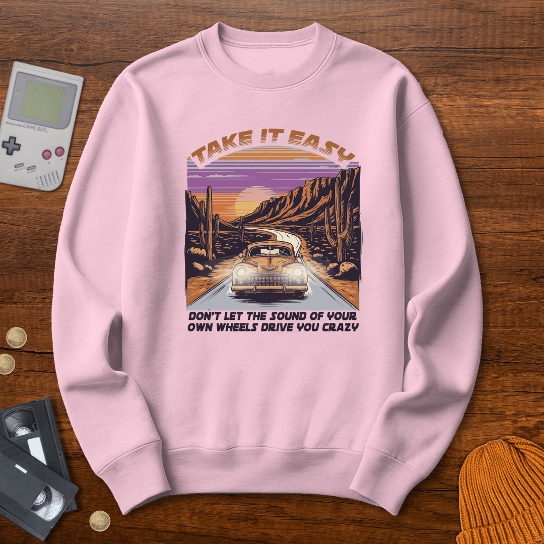 Printify Sweatshirt S / Light Pink Take it easy - Sweatshirt