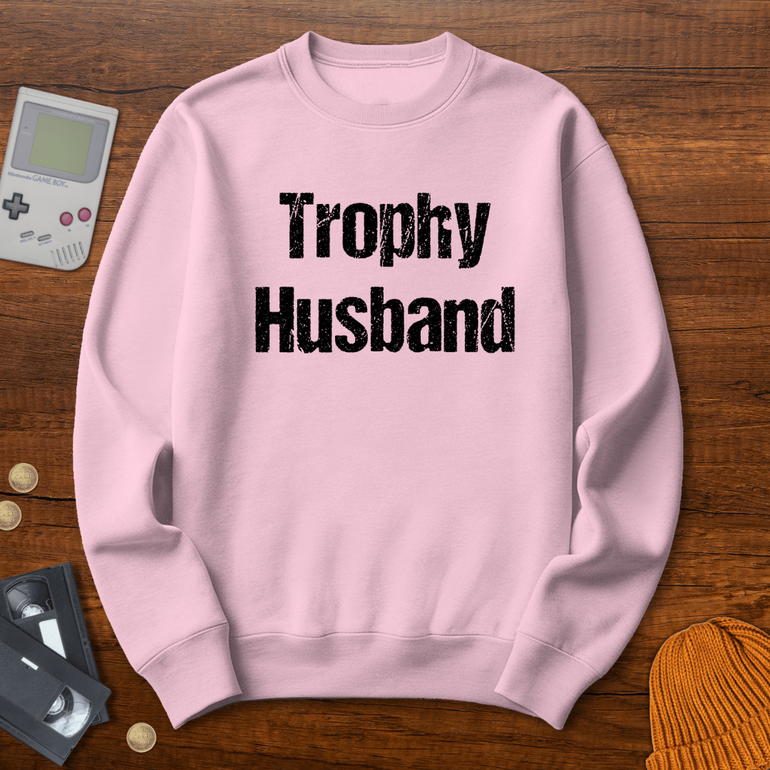Printify Sweatshirt S / Light Pink Trophy Husband - Sweatshirt