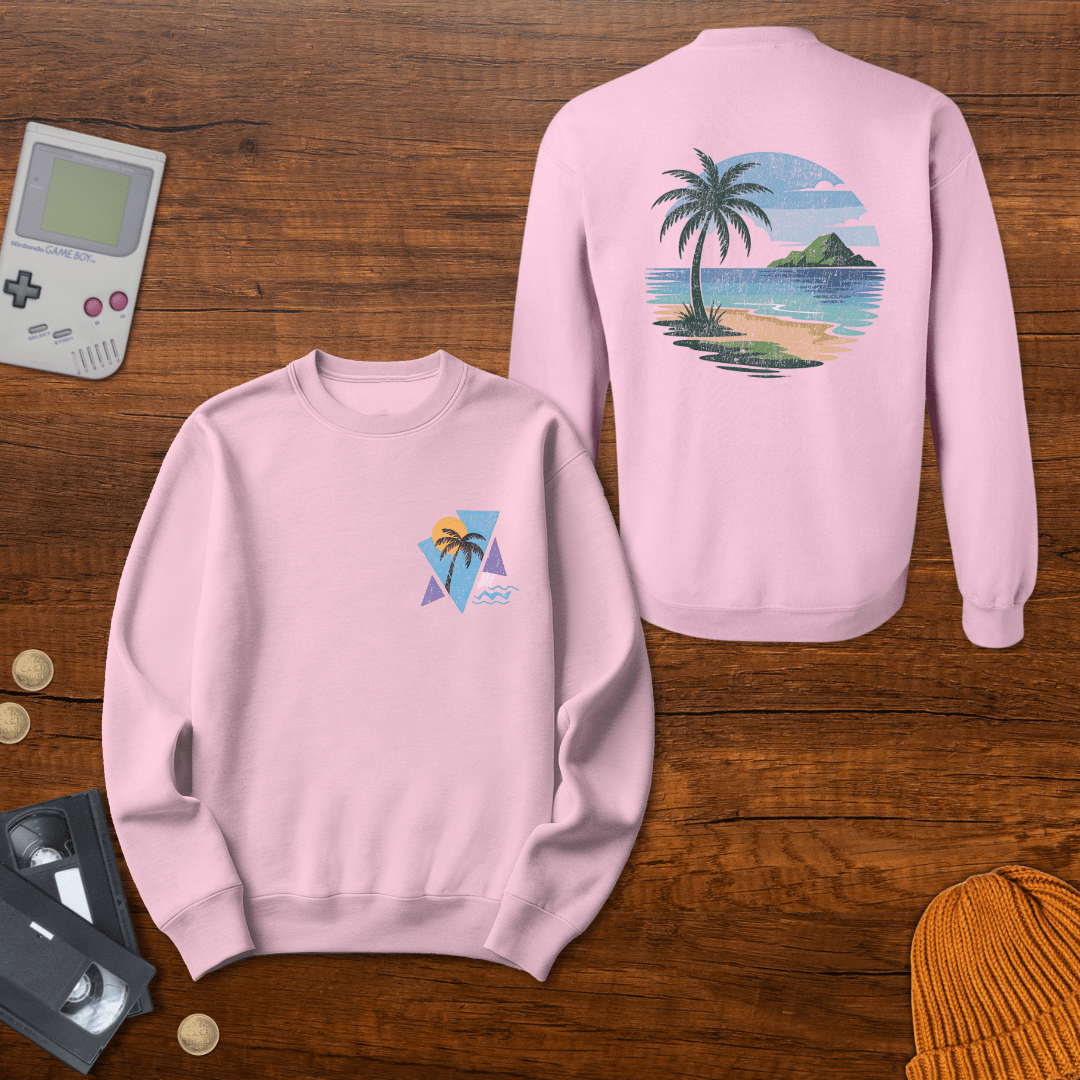 Printify Sweatshirt S / Light Pink Vintage Beach Vibes - Sweatshirt