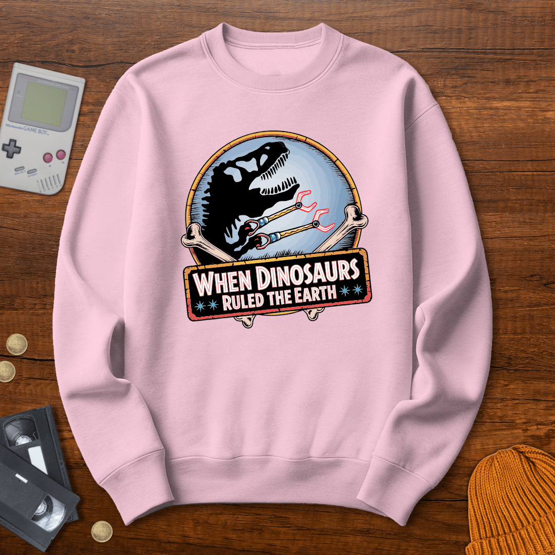 Printify Sweatshirt S / Light Pink When Dinosaurs Ruled the Earth - Sweatshirt