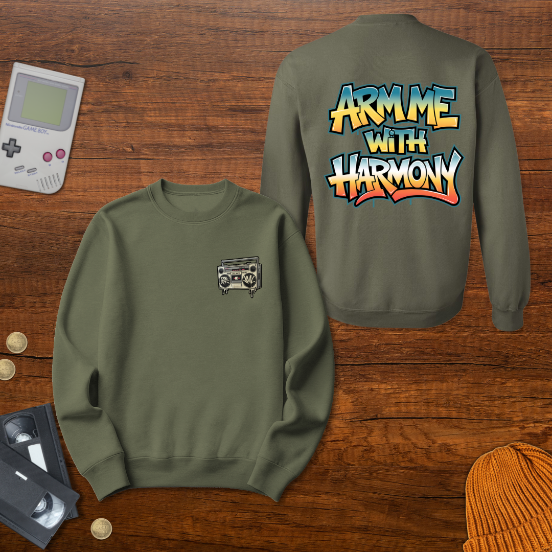 Printify Sweatshirt S / Military Green Arm me with Harmony - Sweatshirt