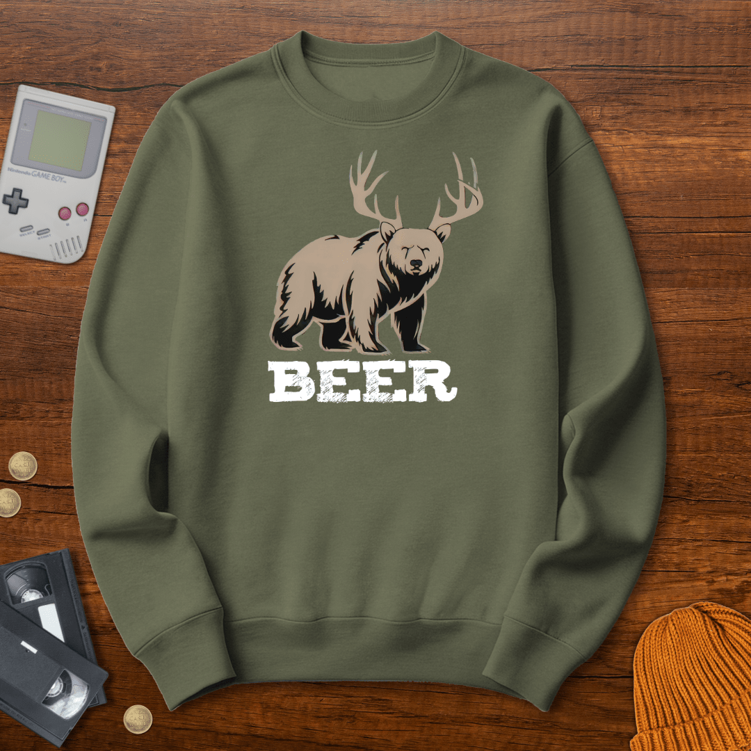 Printify Sweatshirt S / Military Green Beer - Sweatshirt