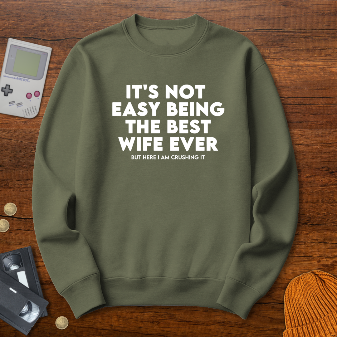Printify Sweatshirt S / Military Green Best Wife - Sweatshirt