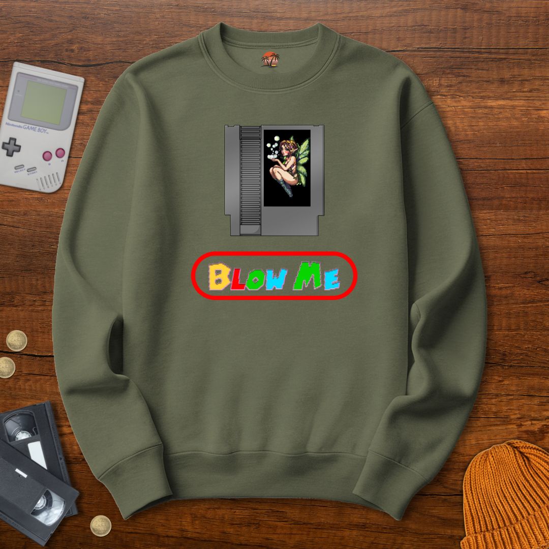 Printify Sweatshirt S / Military Green Blow Me - Sweatshirt